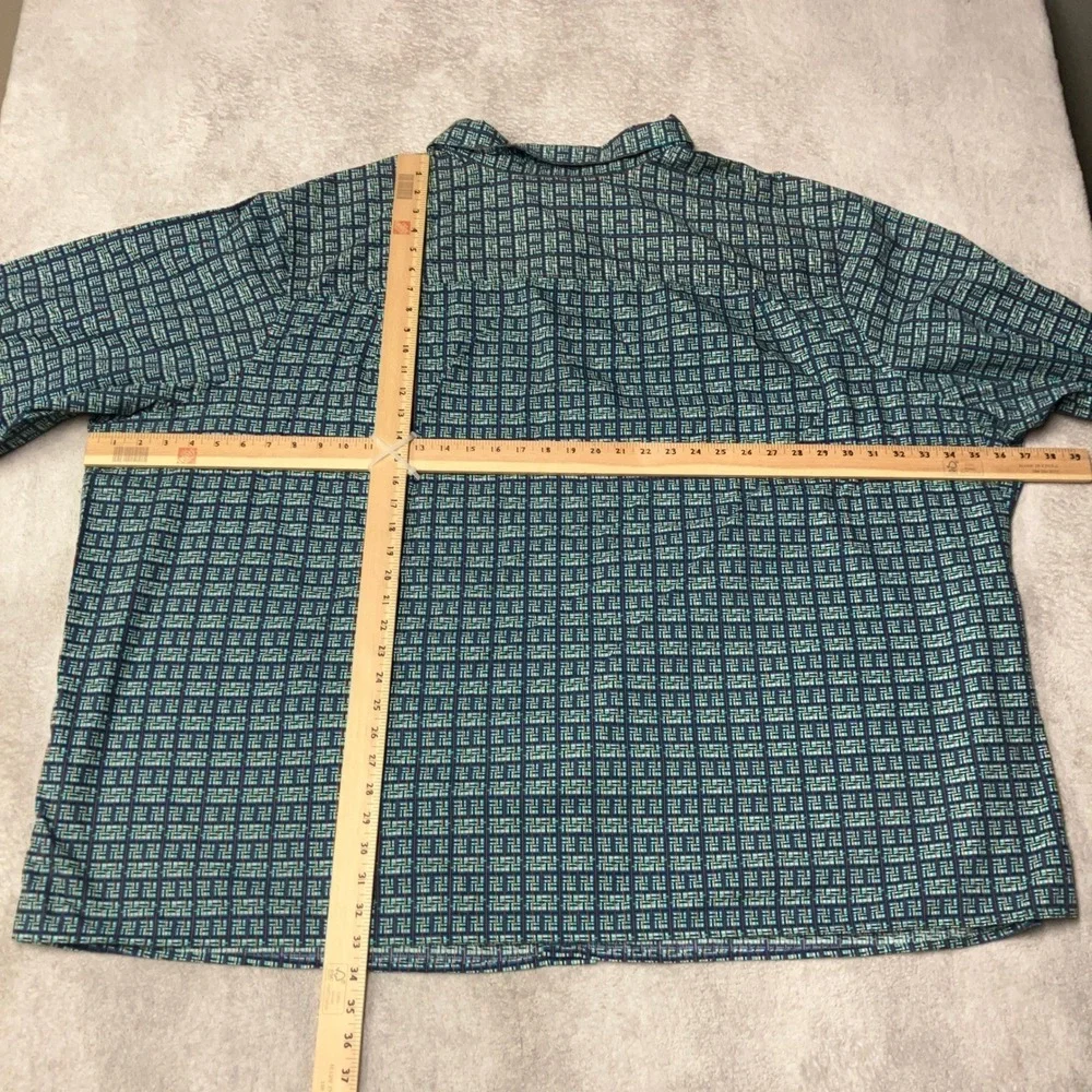 KingSize Button Up Long Sleeve Shirt Lot of 3 Geometric Plaid Mens 6XL Big